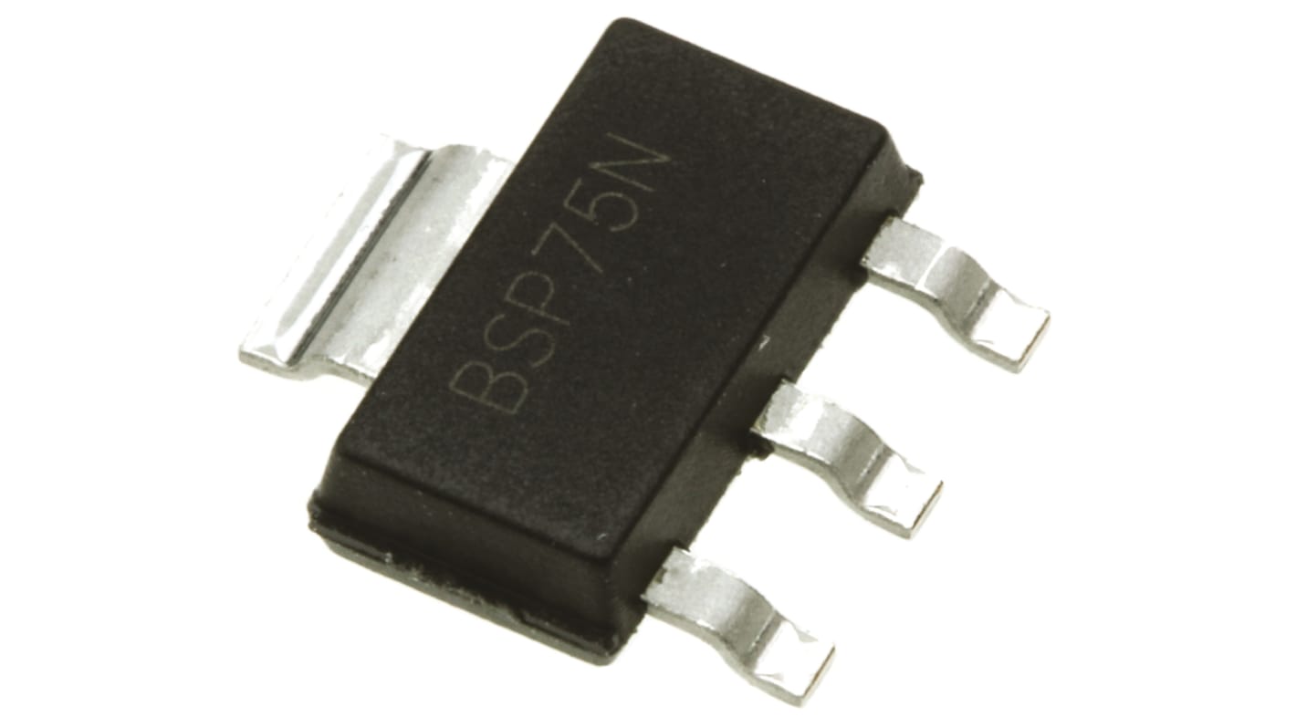 Interruptor de potencia inteligente BSP75NTA, Interruptor de lado bajo 60V 1.1A SOT-223 3 + Tab pines