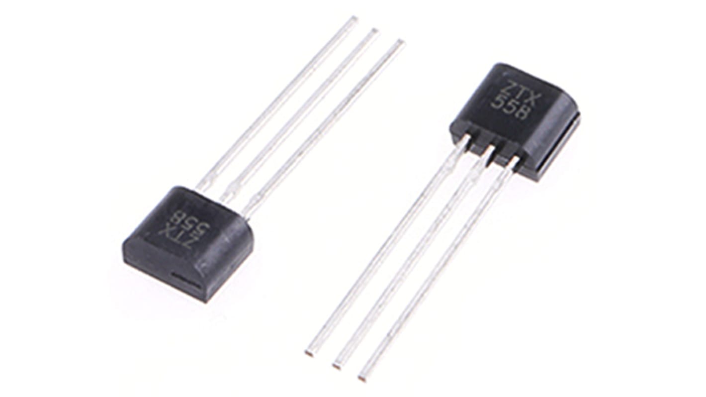 Diodes Inc ZTX558 PNP Transistor, -200 mA, -400 V, 3-Pin TO-92