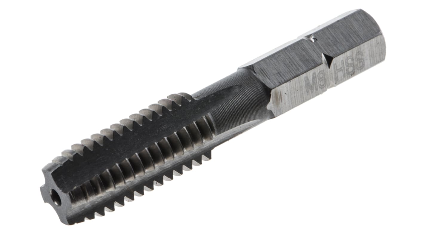 RS PRO Threading Tap, M8 Thread, 1.25mm Pitch, Metric Standard, Hand Tap