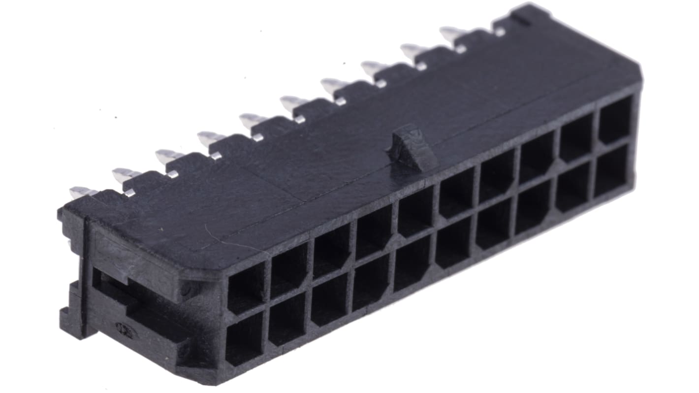 Molex ストレート 基板接続用ピンヘッダ 20極 3.0mm 2列, スルーホール実装