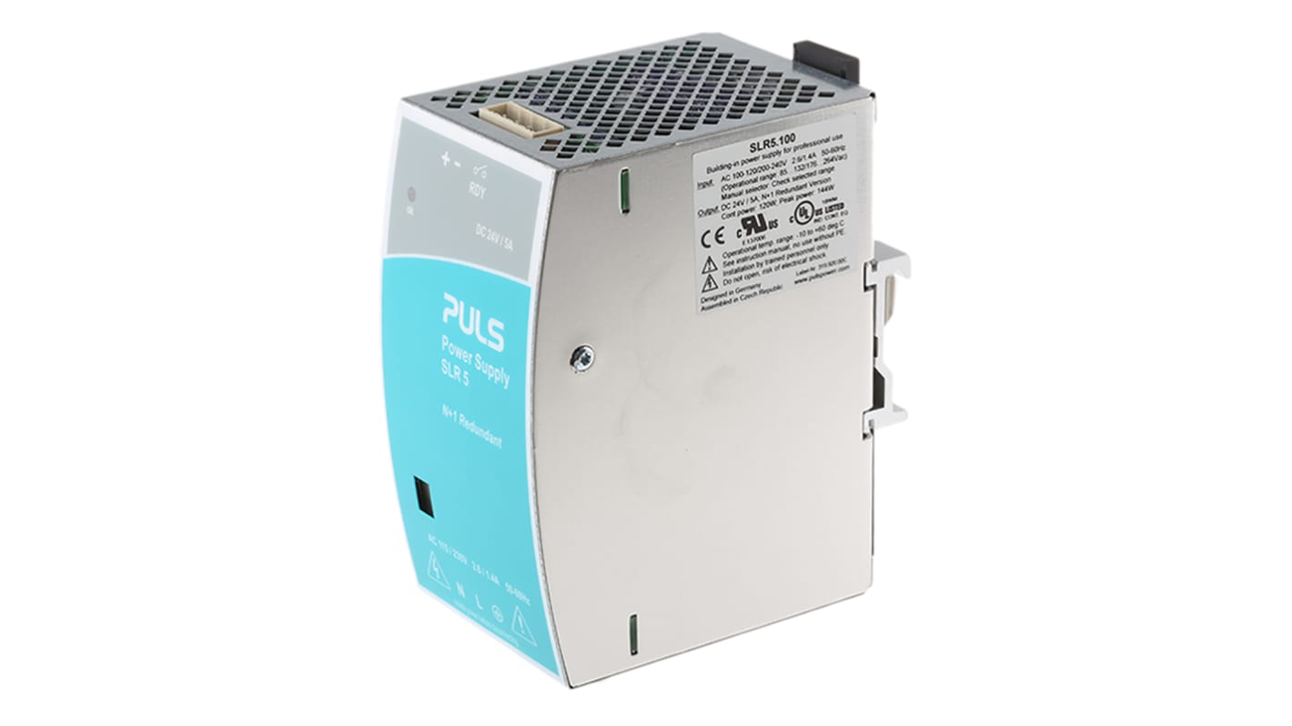 PULS Switch Mode DIN Rail Panel Mount Power Supply, 100 → 120V ac ac Input, 24V dc dc Output, 5A Output, 120W