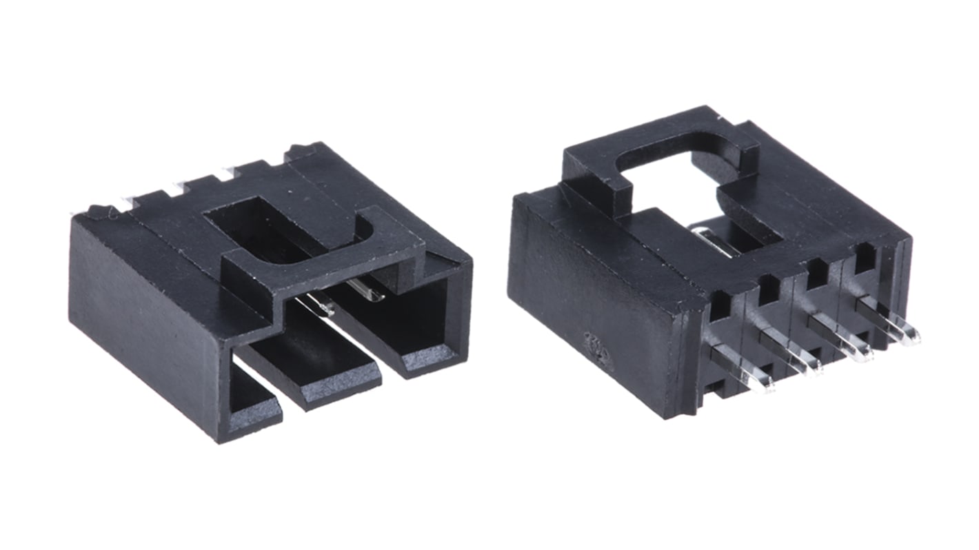 Molex 4p单排排针 直向线对板连接器, 2.54mm间距, 3.0A, 250.0 V, THT安装, SL系列