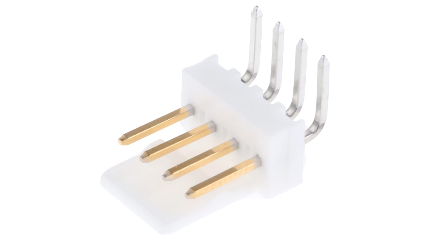 Molex KK 254 Series Right Angle Through Hole Pin Header, 4 Contact(s), 2.54mm Pitch, 1 Row(s), Unshrouded