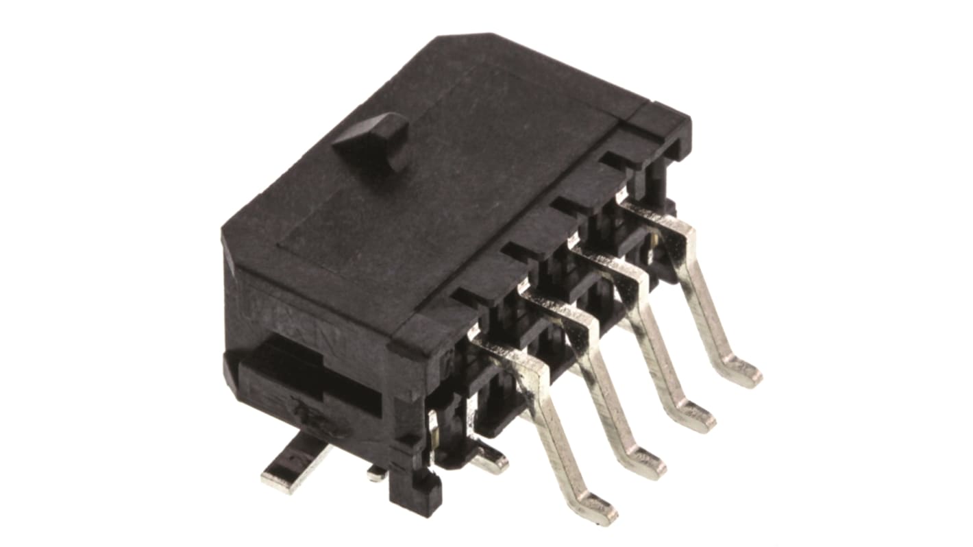 Conector macho para PCB Ángulo de 90° Molex serie Micro-Fit 3.0 de 8 vías, 2 filas, paso 3.0mm, para soldar, Montaje