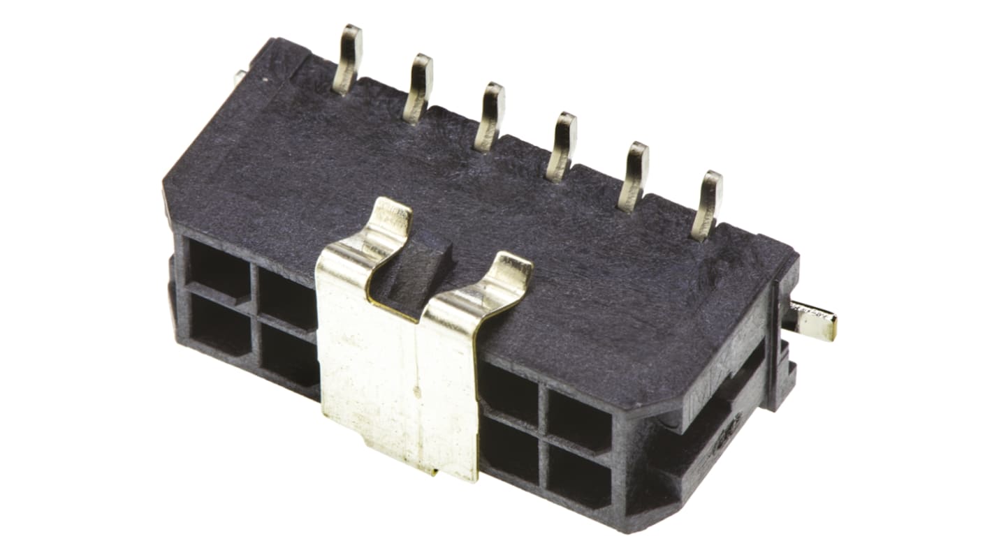 Molex 12p双排排针 直向线对板连接器, 3.0mm间距, 5.0A, 250.0 V, SMT安装, Micro-Fit 3.0系列