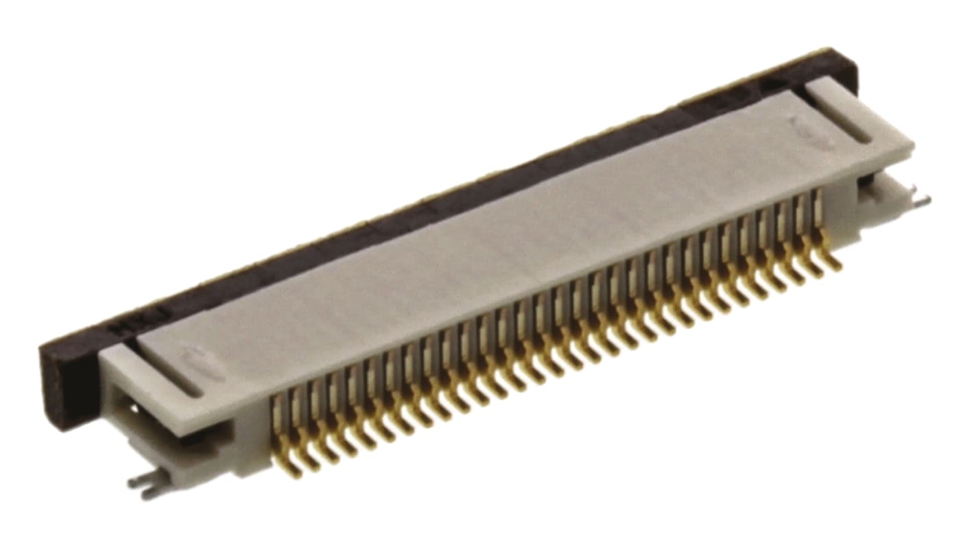 Molex FPC连接器, 母座, 30p, 0.5mm间距, 单排, SMT安装, 直角, 500mA, 50 V, Easy On系列