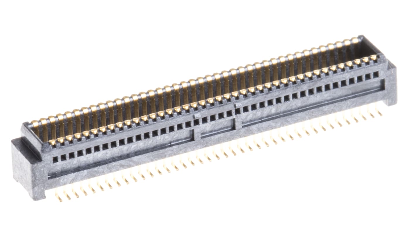 Molex SlimStack Series Straight Surface Mount PCB Header, 80 Contact(s), 0.5mm Pitch, 2 Row(s), Shrouded