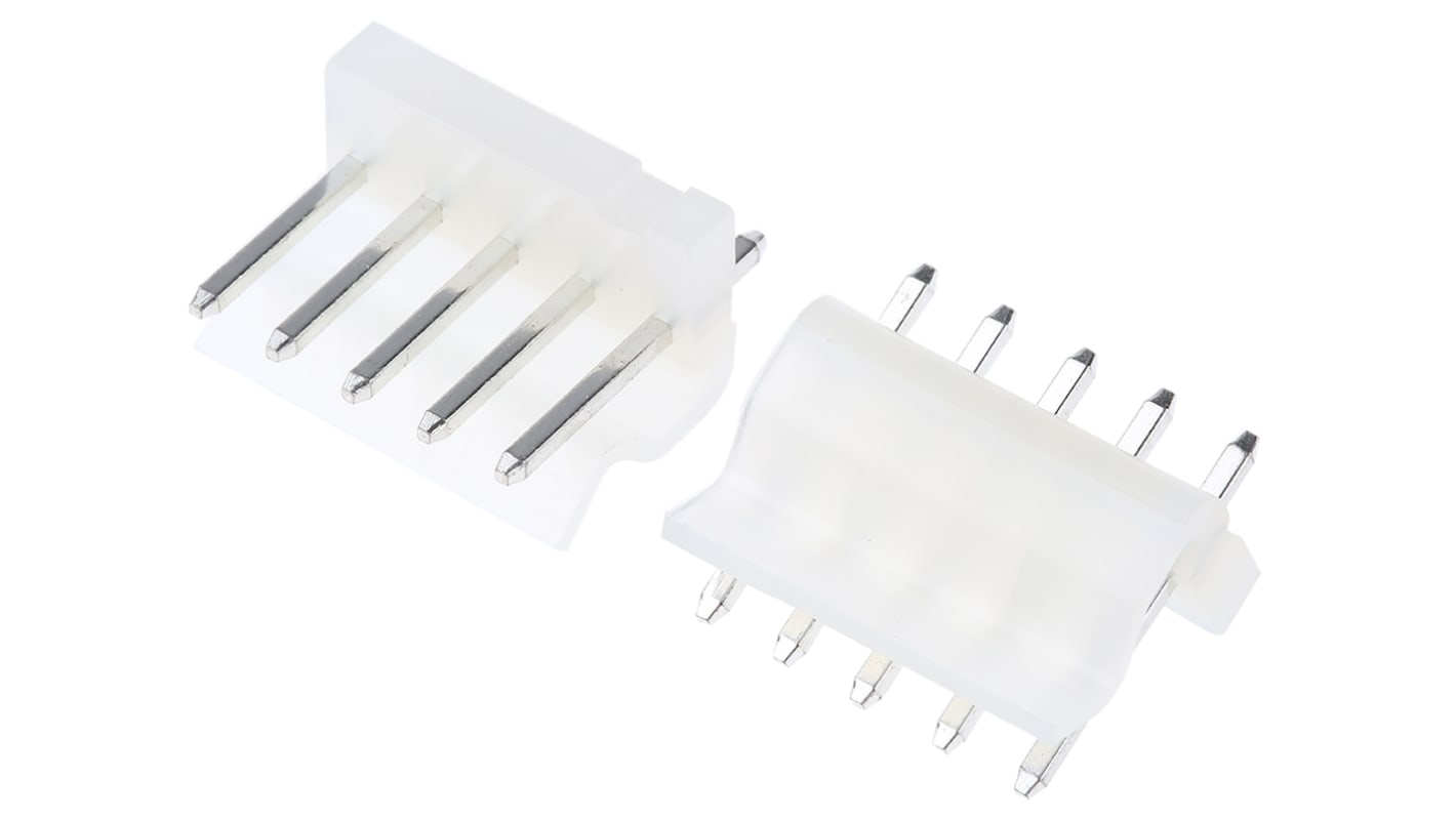 Connettore maschio Molex, 5 vie, 1 fila, passo 3.96mm