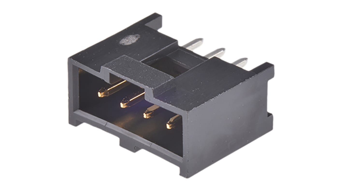 Molex 4p单排排针 直向线对板连接器, 2.54mm间距, 3.0A, 350.0 V, THT安装, C-Grid III系列