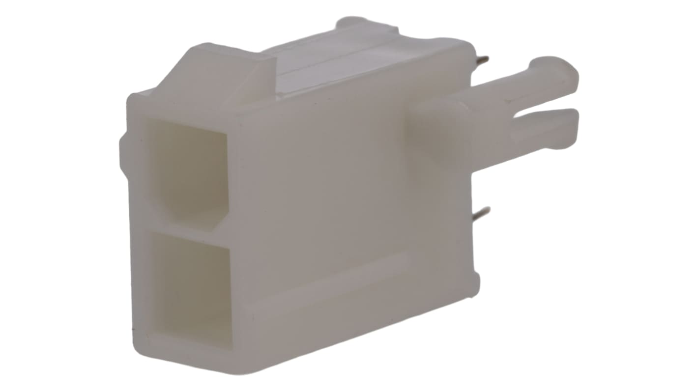 Molex Mini-Fit Jr. Series Straight Through Hole PCB Header, 2 Contact(s), 4.2mm Pitch, 2 Row(s), Shrouded