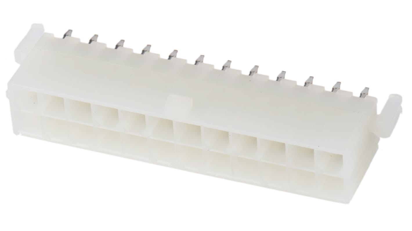 Molex Mini-Fit Jr. Series Straight Through Hole PCB Header, 24 Contact(s), 4.2mm Pitch, 2 Row(s), Shrouded