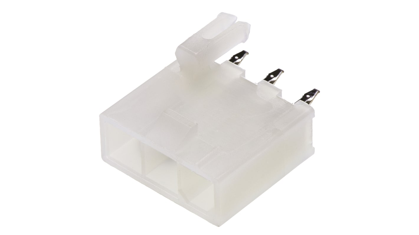Molex Mini-Fit Jr. Series Vertical Through Hole PCB Header, 3 Contact(s), 4.2mm Pitch, 1 Row(s), Shrouded