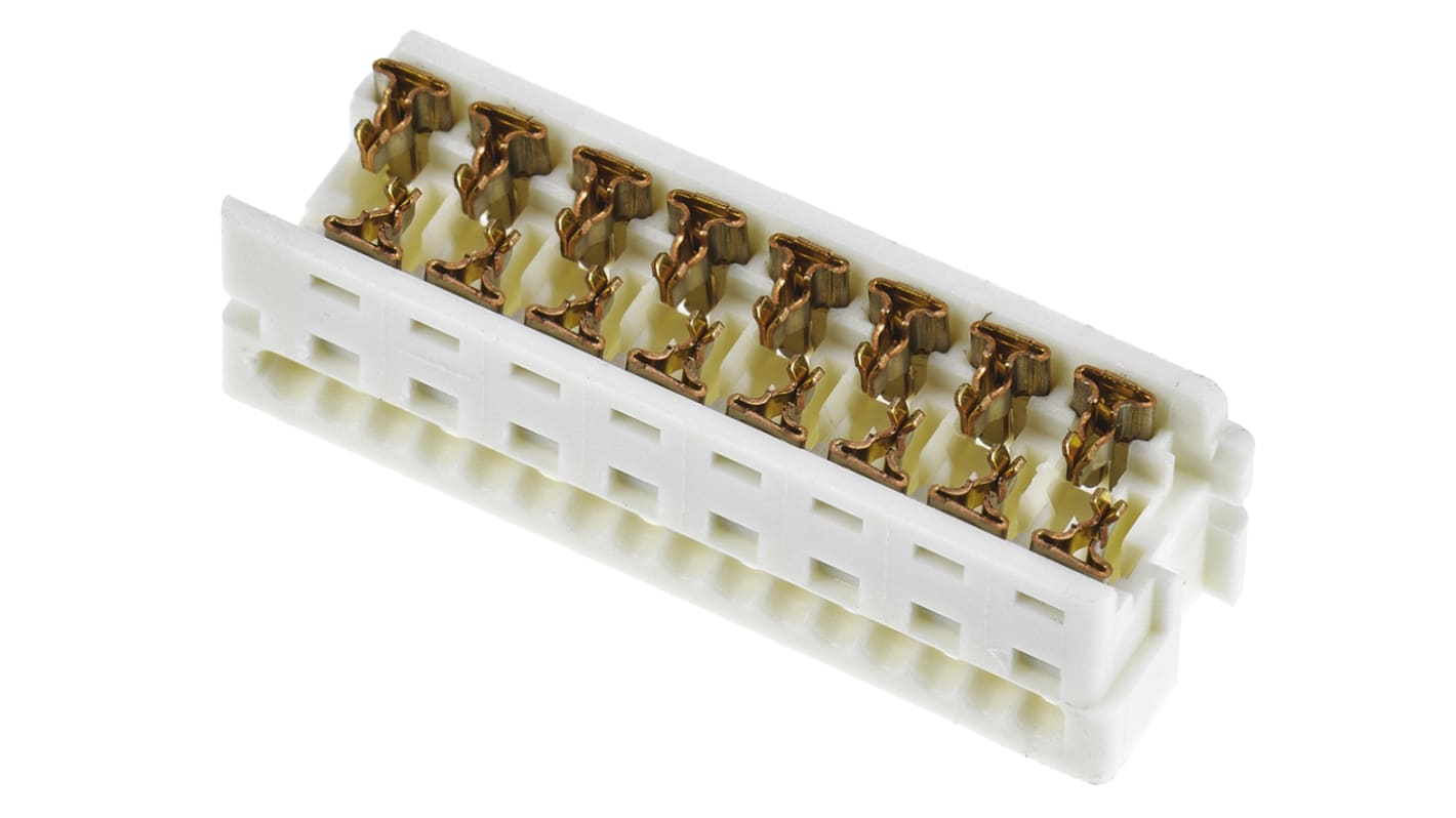 Molex IDC连接器, 母座, 16p, 1.27mm间距, 2排, 电缆安装, IDC端接, 直角, Picoflex系列