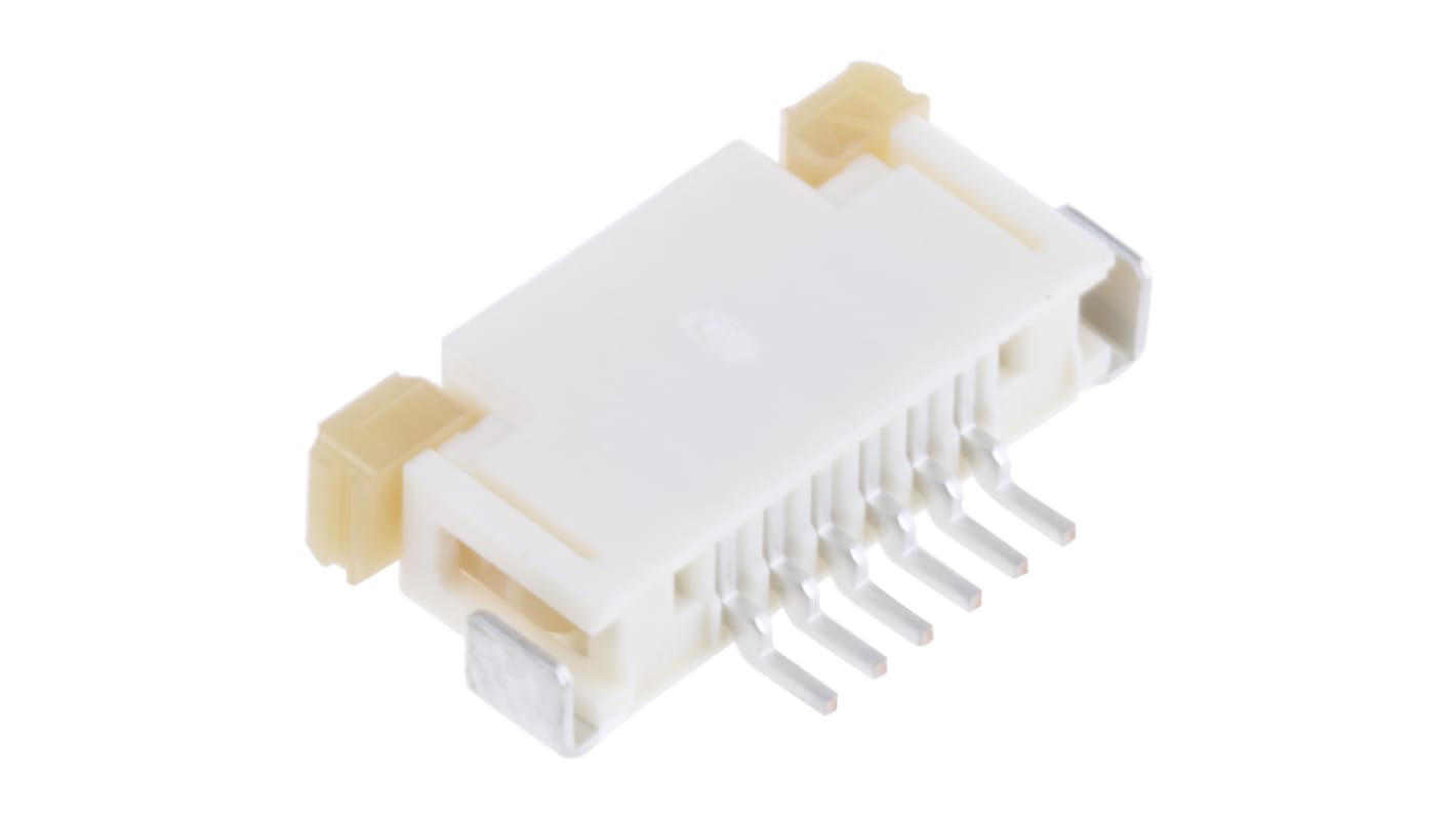 Molex Easy-On, SMD FPC-Steckverbinder, Buchse, 6-polig / 1-reihig, Raster 1mm Lötanschluss