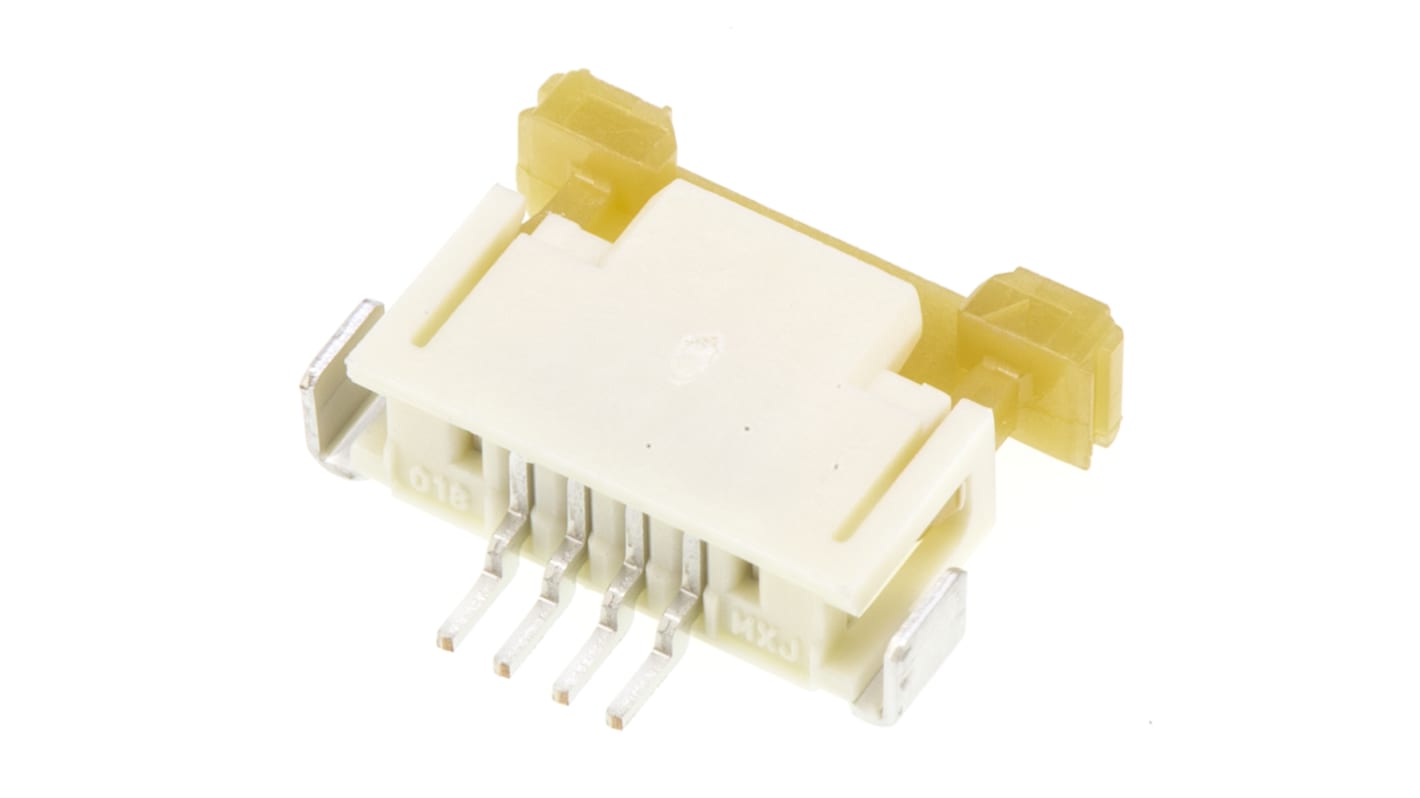 Molex FPC连接器, 母座, 4p, 1mm间距, 单排, SMT安装, 直角, 1A, 125 V, Easy-On系列
