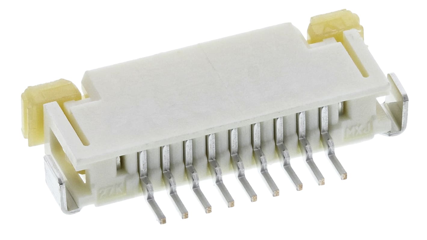 Conector FPC hembra Ángulo de 90° Molex serie Easy-On de 9 vías, paso 1mm, 1 fila, para soldar