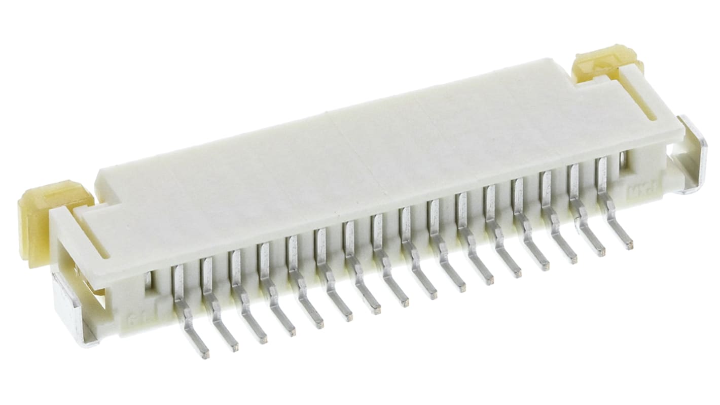 Conector FPC hembra Ángulo de 90° Molex serie Easy-On de 16 vías, paso 1mm, 1 fila, para soldar