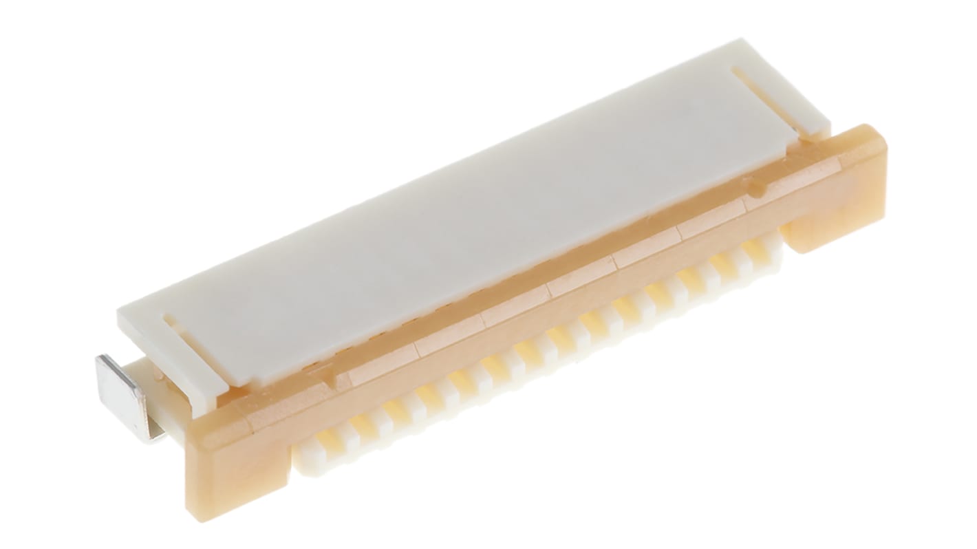 Molex FPC连接器, 母座, 14p, 1mm间距, 单排, SMT安装, 直角, 500mA, 50 V 交流/直流, Easy-On系列