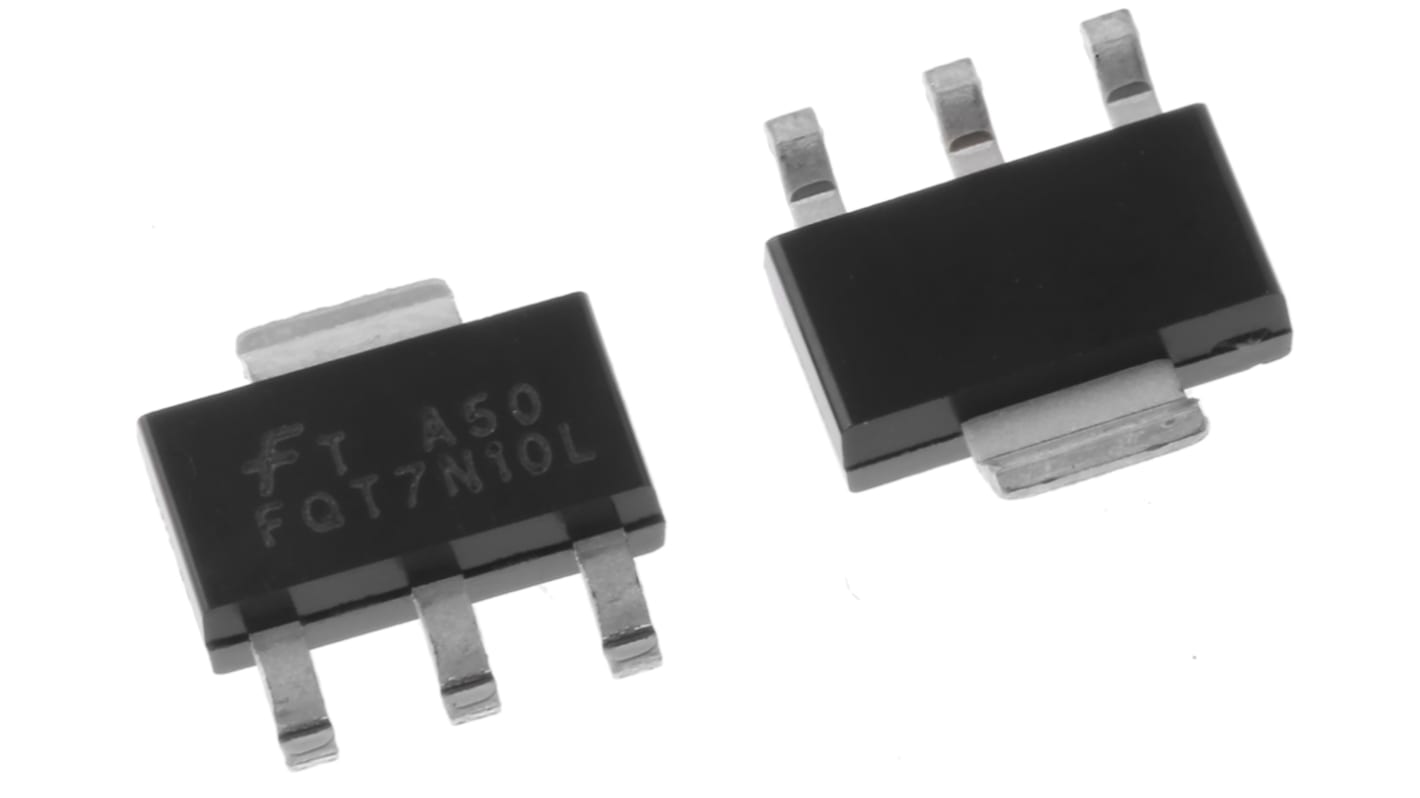 MOSFET onsemi, canale N, 350 mΩ, 1,7 A, SOT-223, Montaggio superficiale