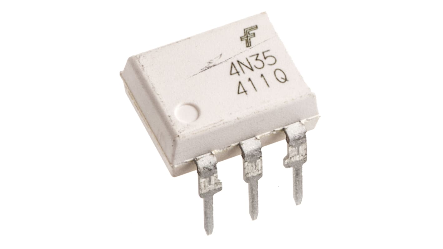 onsemi, 4N35M DC Input Transistor Output Optocoupler, Through Hole, 6-Pin PDIP