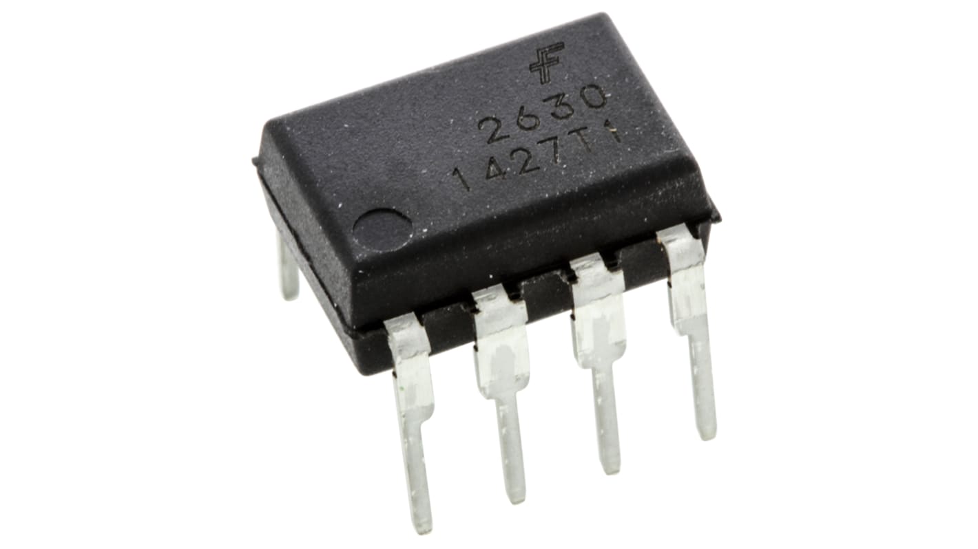 Optoacoplador onsemi HCPL de 1 canal, Vf= 1.8V, Viso= 2.500 V ac, IN. DC, OUT. Puerta Lógica, mont. pasante,