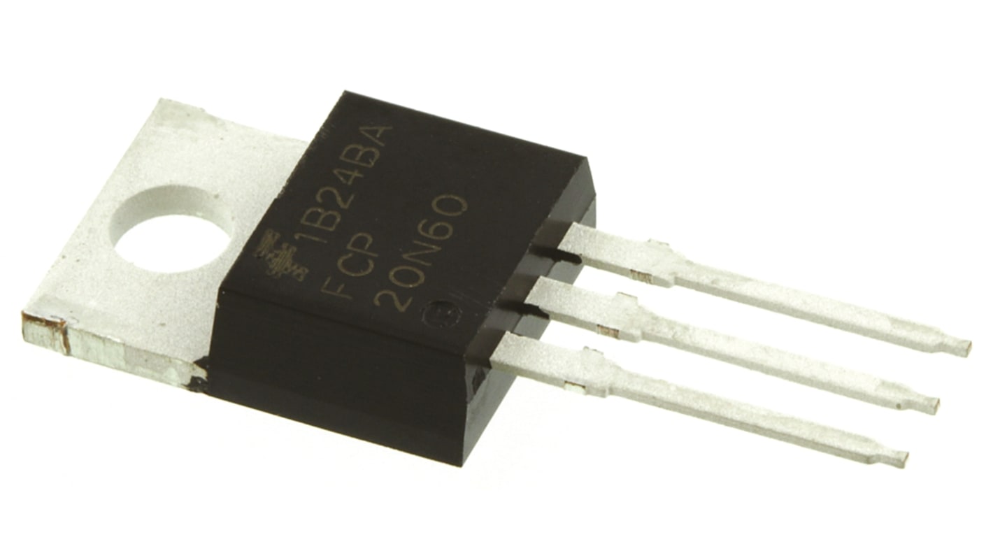 MOSFET Fairchild Semiconductor FCP20N60, VDSS 600 V, ID 20 A, TO-220AB de 3 pines, config. Simple