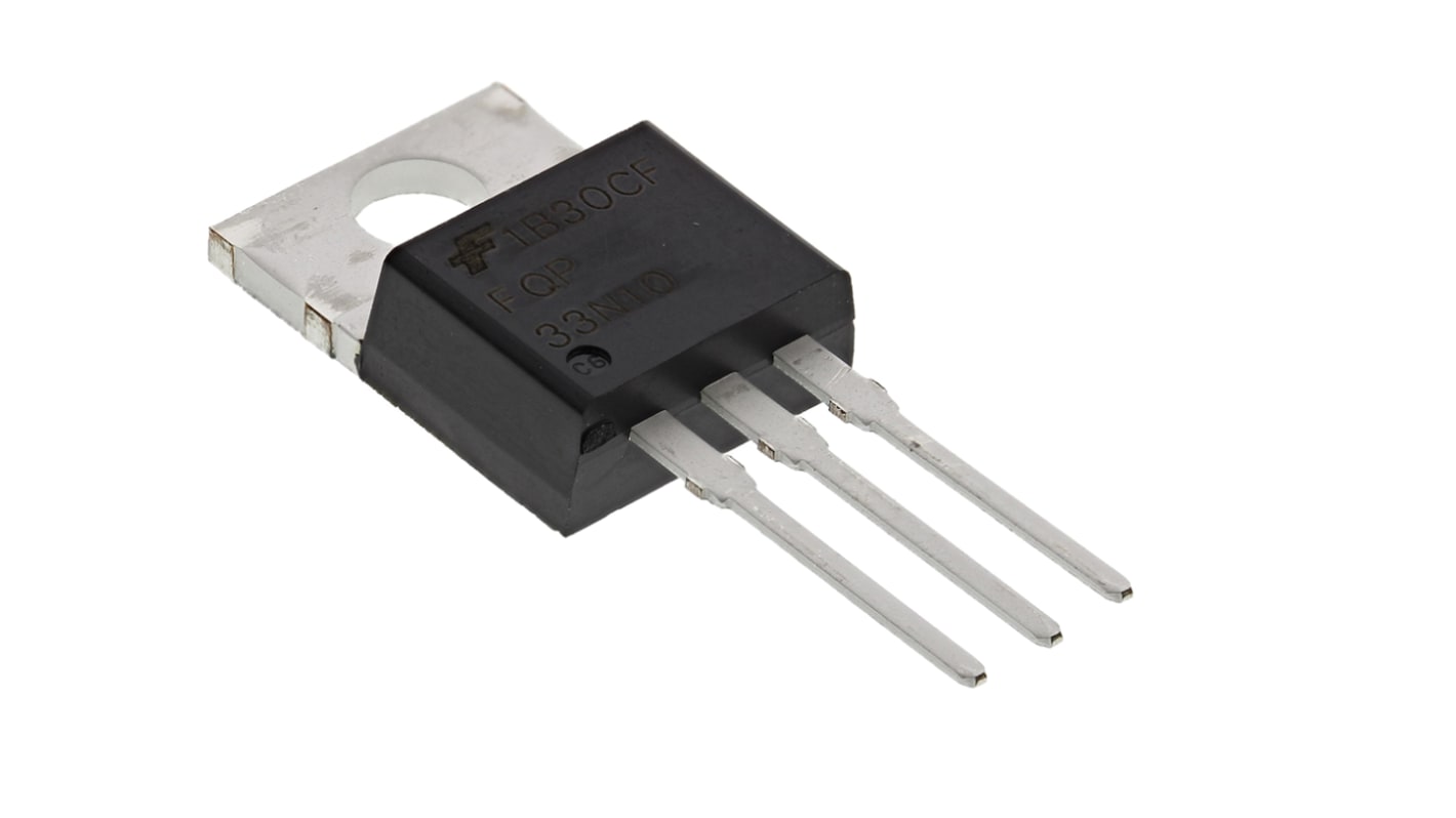 N-Channel MOSFET, 33 A, 100 V, 3-Pin TO-220AB onsemi FQP33N10