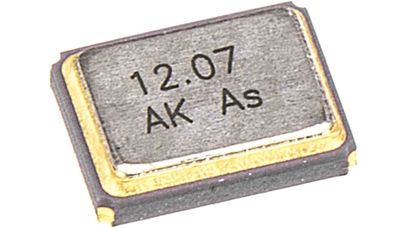 AKER 12MHz Quarz, Oberflächenmontage, ±30ppm, 12pF, B. 2.5mm, H. 0.75mm, L. 3.2mm, SMD, 4-Pin