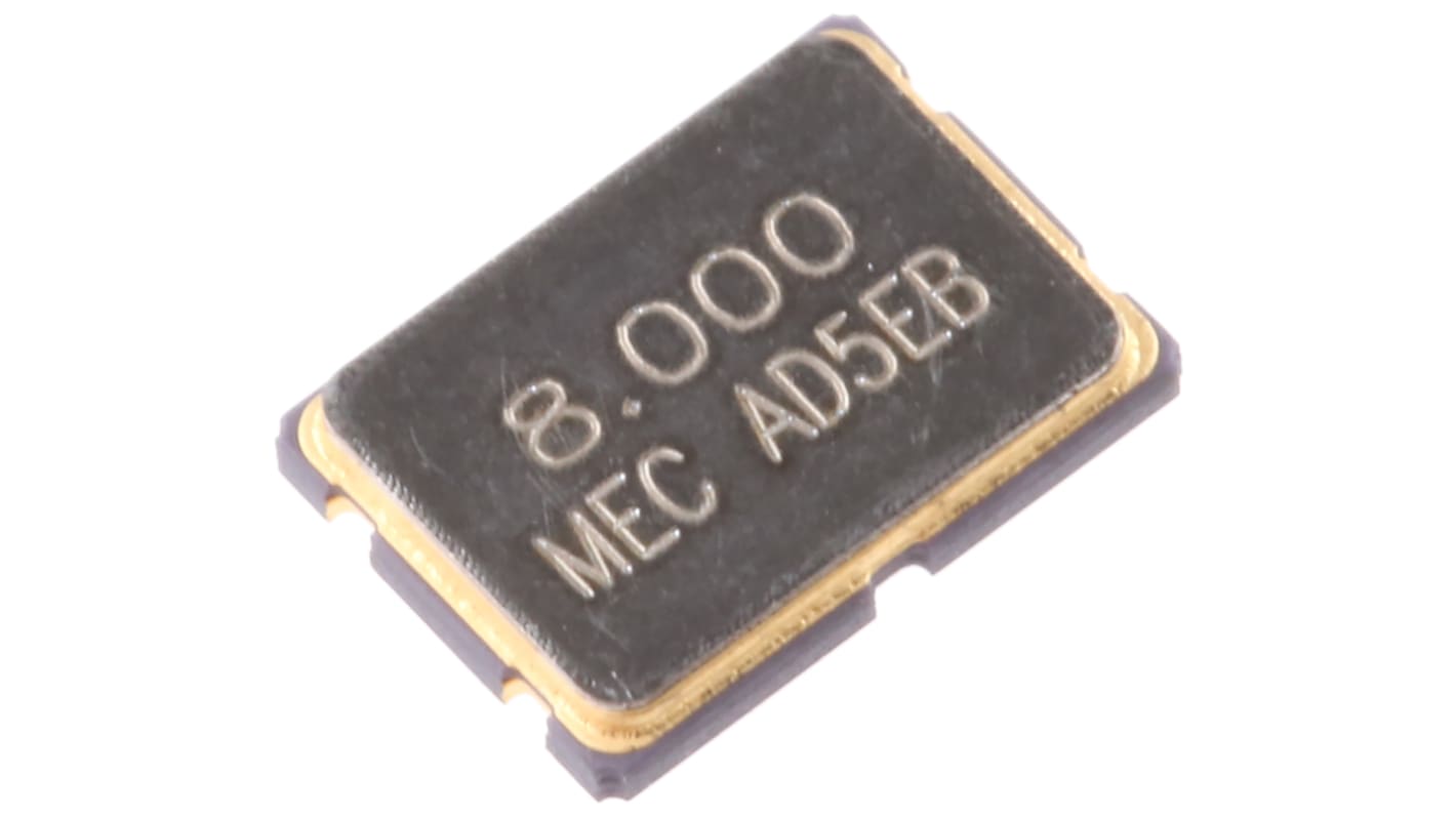 MERCURY 8MHz Quarz, Oberflächenmontage, ±30ppm, 12pF, B. 5mm, H. 1.2mm, L. 7mm, SMD, 4-Pin