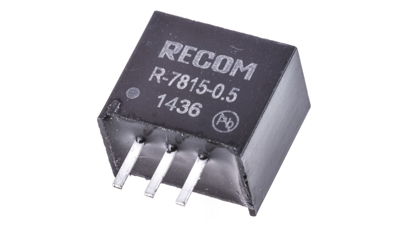 Recom スルーホール スイッチングレギュレータ 18 → 32V dc To 15V dc 500mA