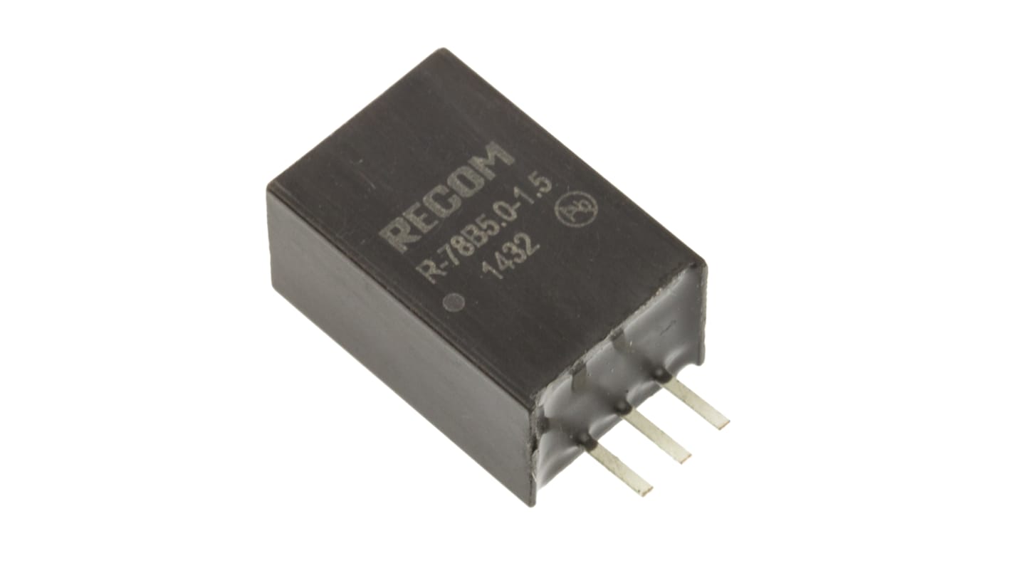 Recom Switching Regulator, Through Hole, 5V dc Output Voltage, 6.5 → 18V dc Input Voltage, 1.5A Output Current,