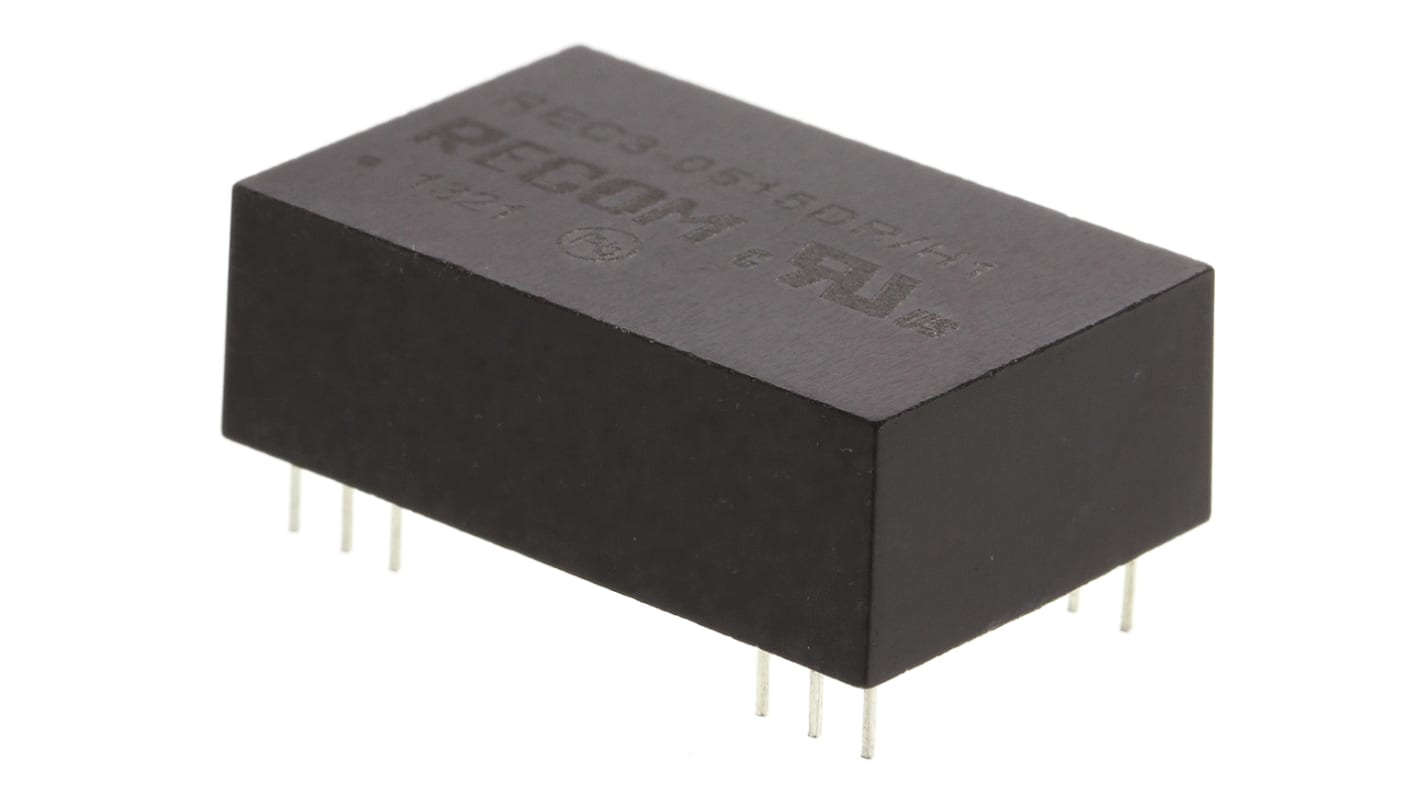 Recom REC3 DC/DC-Wandler 3W 5 V dc IN, ±15V dc OUT / ±100mA Durchsteckmontage 500V ac isoliert