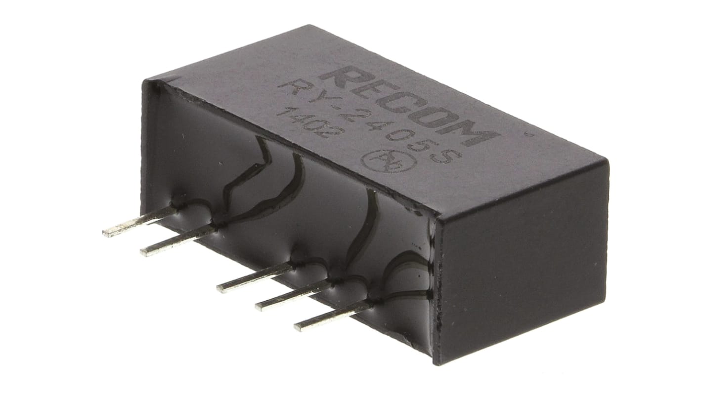 Recom DC-DCコンバータ Vout：5V dc 22.8 → 25.2 V dc, 1W, RY-2405S