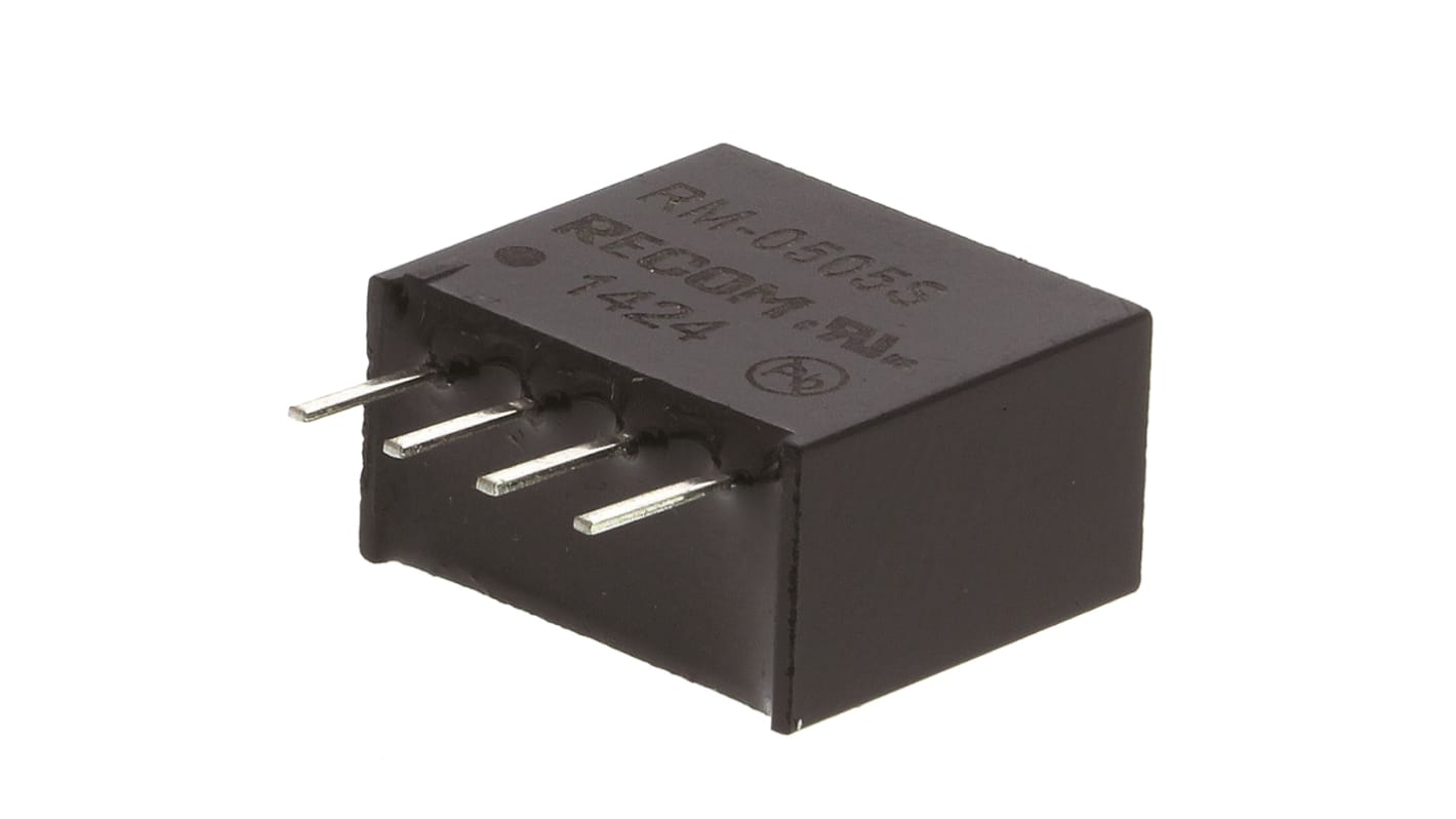 Recom RM DC-DC Converter, 5V dc/ 50mA Output, 4.5 → 5.5 V dc Input, 0.25W, Through Hole, +85°C Max Temp -40°C