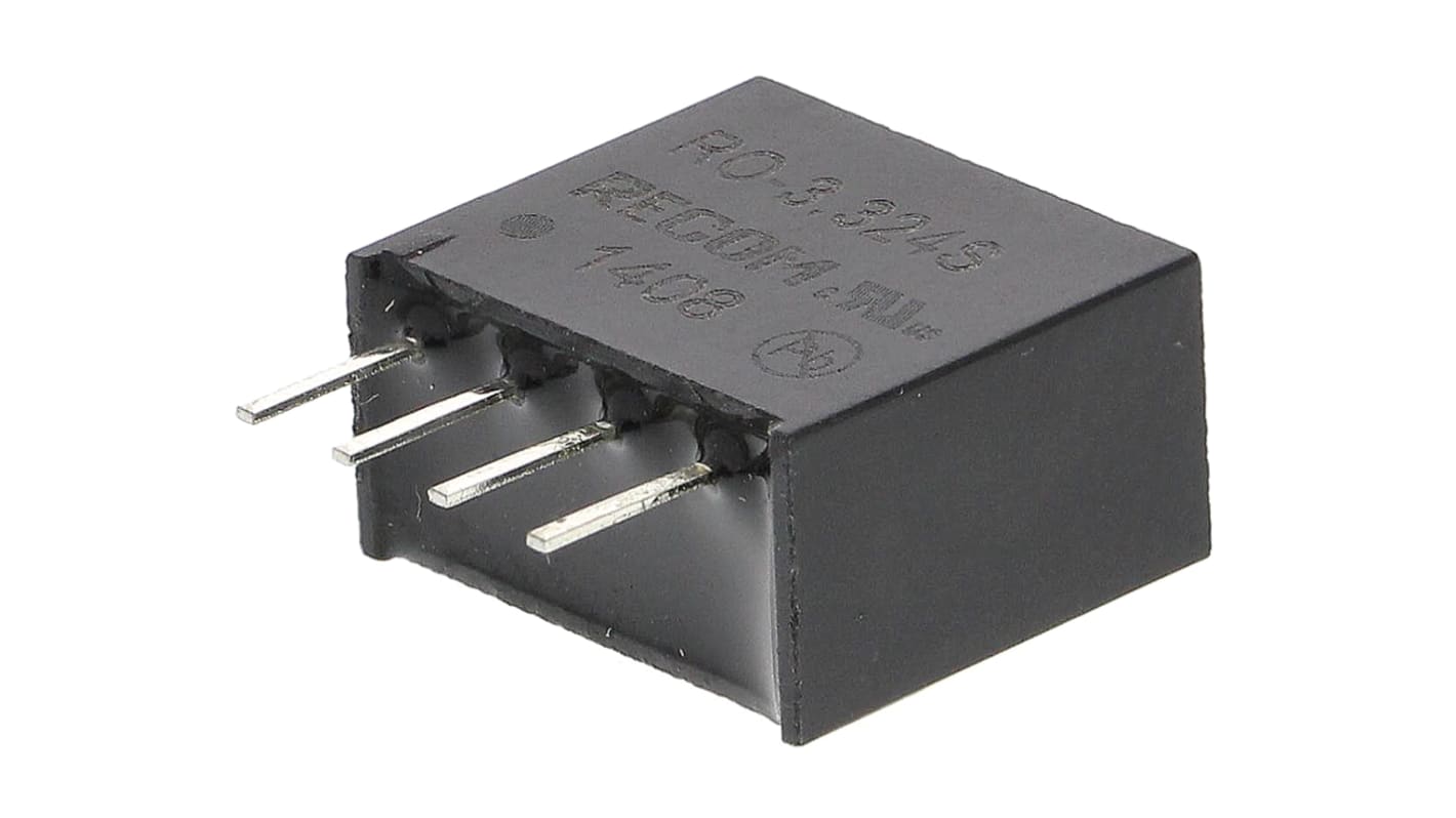 Recom RO DC-DC Converter, 24V dc/ 42mA Output, 2.97 → 3.63 V dc Input, 1W, Through Hole, +85°C Max Temp -40°C