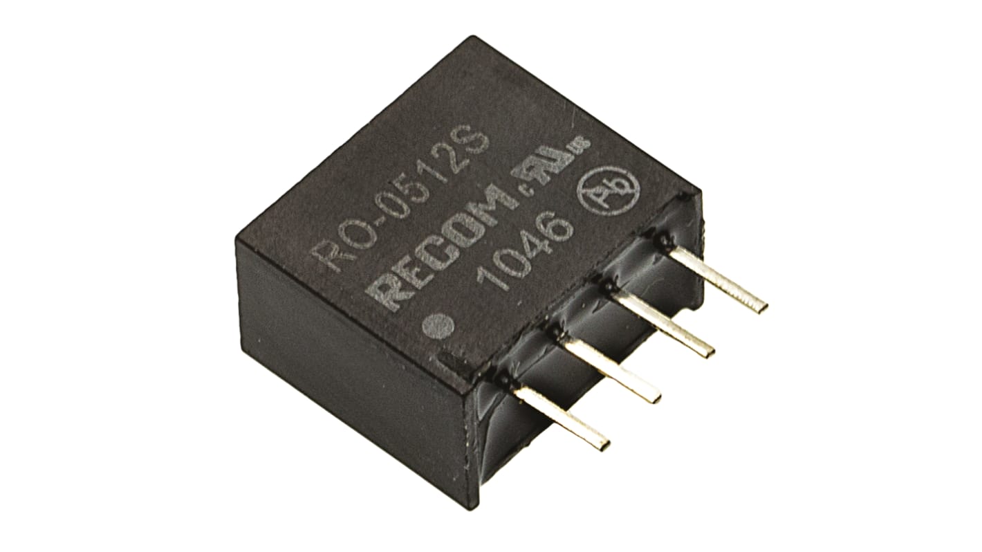 Recom RO DC/DC-Wandler 1W 5 V dc IN, 12V dc OUT / 83mA Durchsteckmontage 1kV dc isoliert