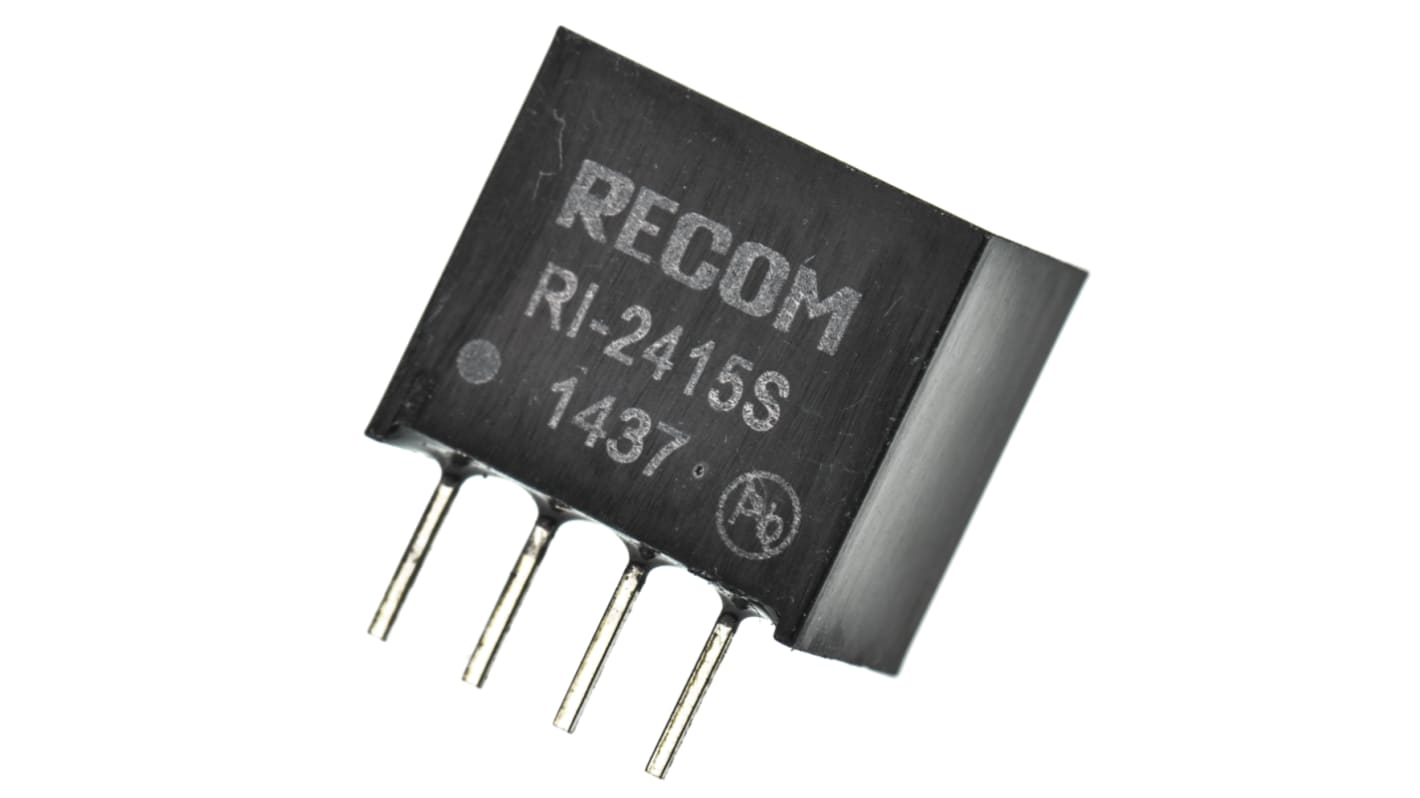 Recom RI DC-DC Converter, 15V dc/ 133mA Output, 21.6 → 26.4 V dc Input, 2W, Through Hole, +85°C Max Temp -40°C