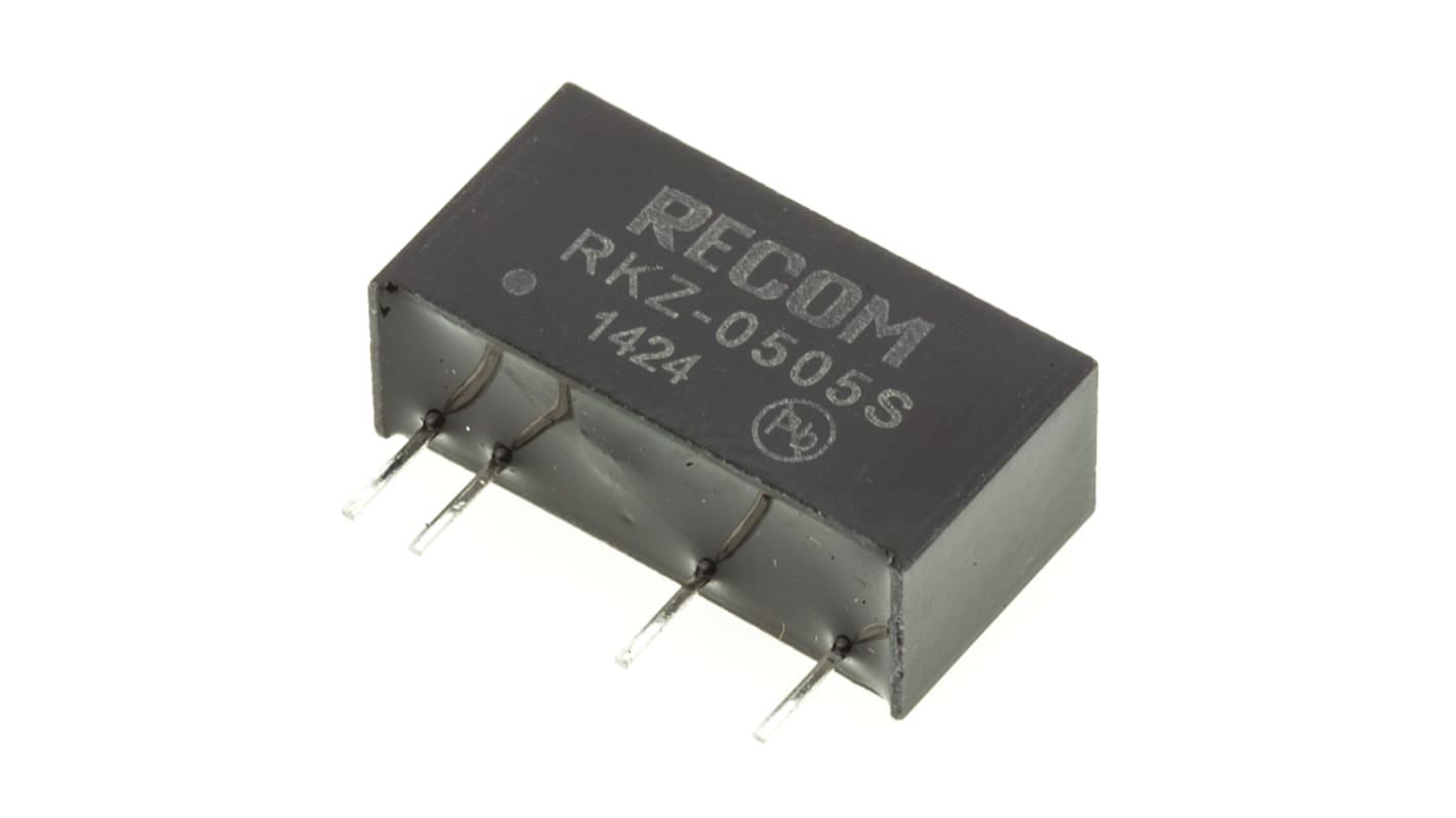 Recom RKZ DC-DC Converter, 5V dc/ 400mA Output, 4.5 → 5.5 V dc Input, 2W, Through Hole, +85°C Max Temp -40°C Min