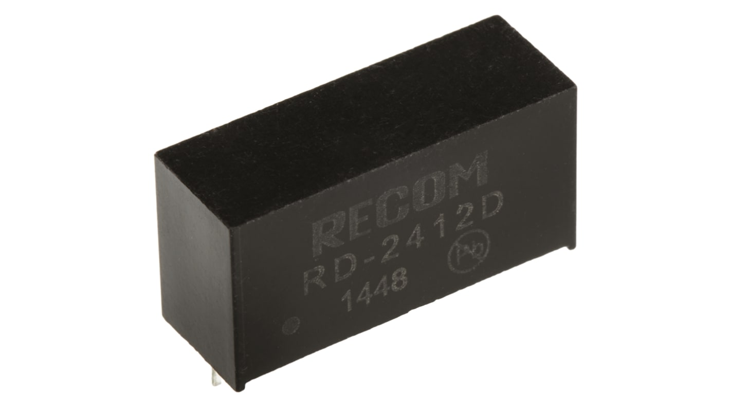 Convertidor dc-dc 2W, Salida ±12V dc, ±84mA, ±10%