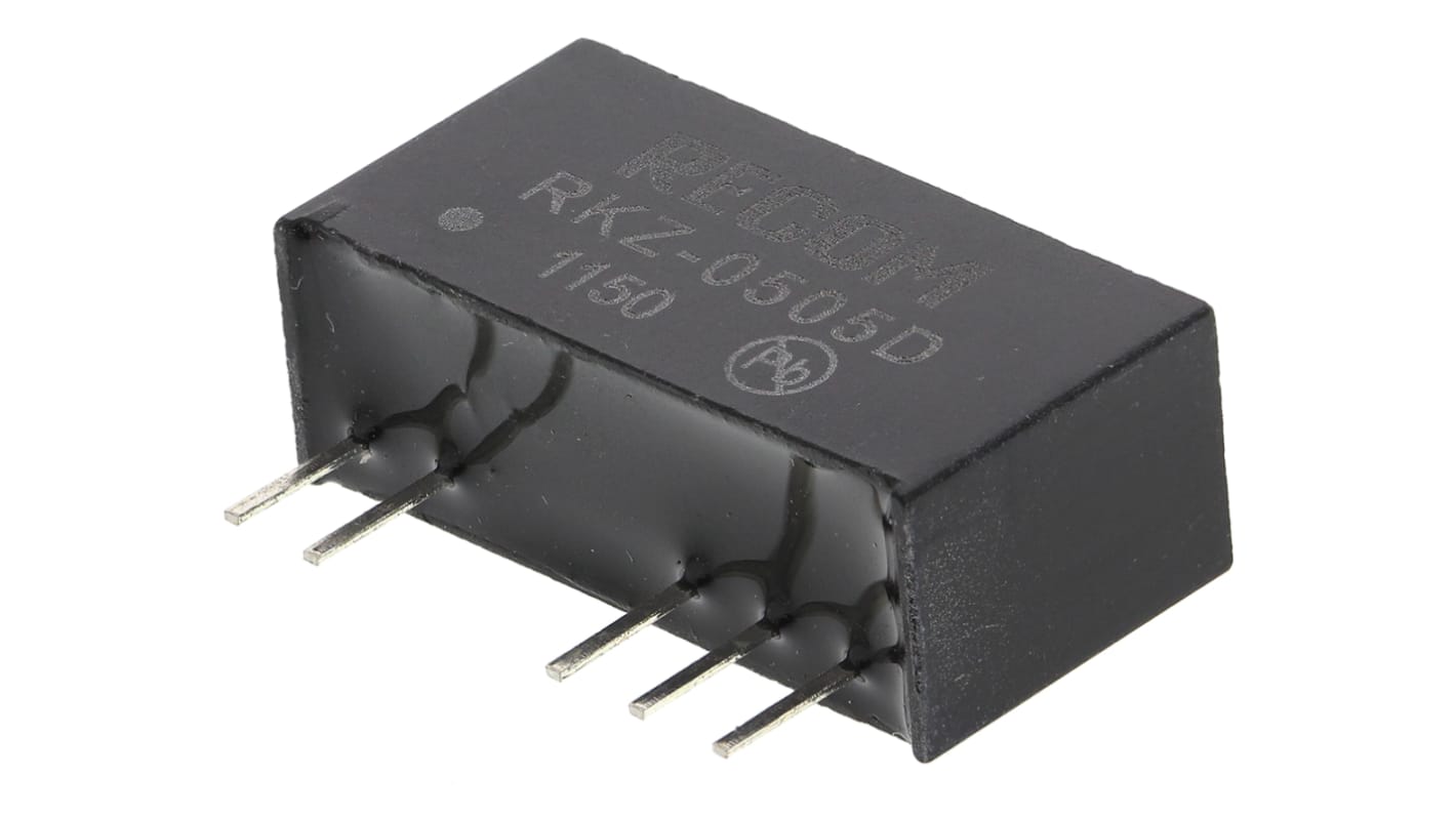 Recom RKZ DC/DC-Wandler 2W 5 V dc IN, ±5V dc OUT / ±200mA Durchsteckmontage 3kV dc isoliert