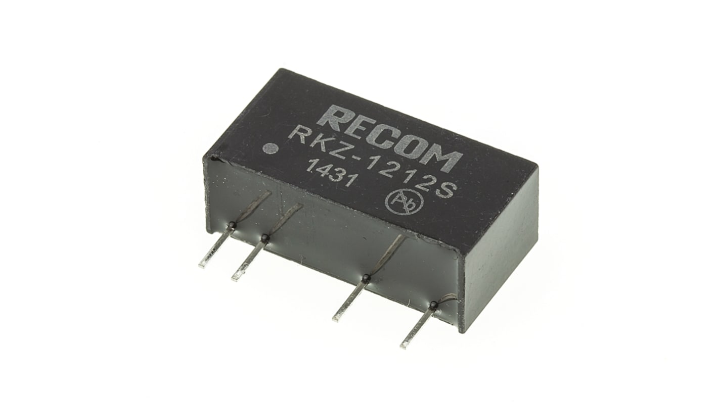 Recom RKZ DC-DC Converter, 12V dc/ 168mA Output, 10.8 → 13.2 V dc Input, 2W, Through Hole, +85°C Max Temp -40°C