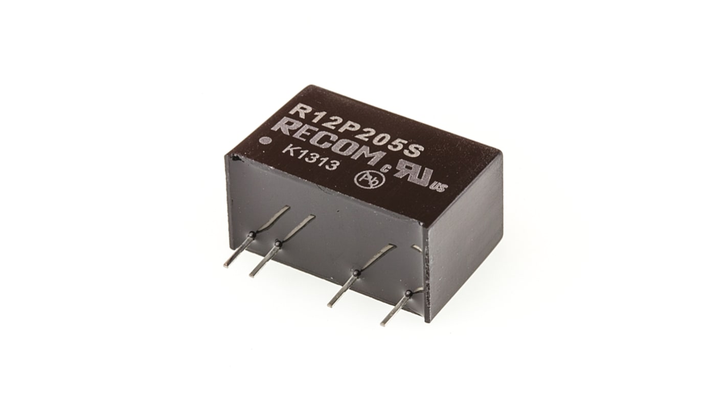 Recom R12P DC-DC Converter, 5V dc/ 400mA Output, 10.8 → 13.2 V dc Input, 2W, Through Hole, +85°C Max Temp -40°C