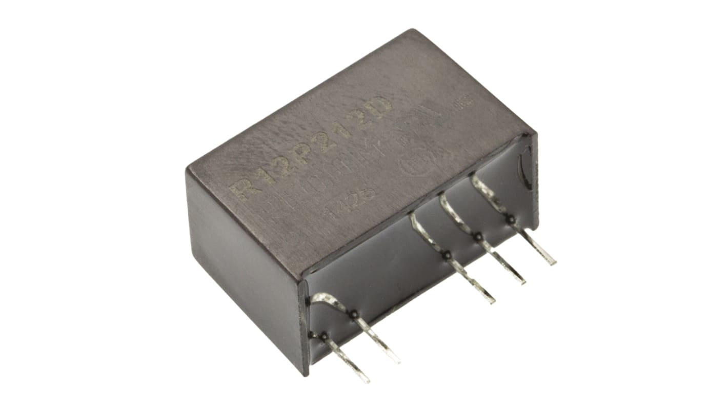 Recom R12P DC-DC Converter, ±12V dc/ ±85mA Output, 10.8 → 13.2 V dc Input, 2W, Through Hole, +85°C Max Temp