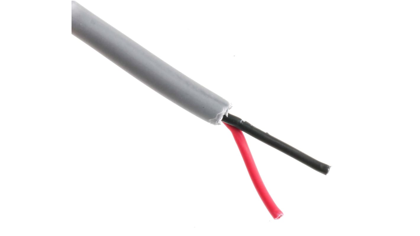 Alpha Wire Alpha Essentials LSZH Communication & Control Series Data Cable, 2 Cores, 0.35 mm², Unscreened, 22 AWG, 30m,
