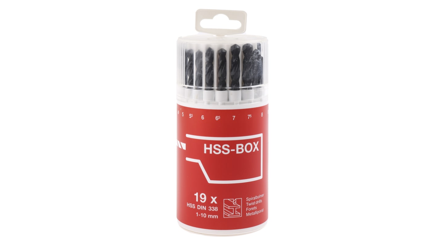 Set punte per trapano RS PRO in HSS-G, Ø da 1mm a 10mm, 19 pezzi