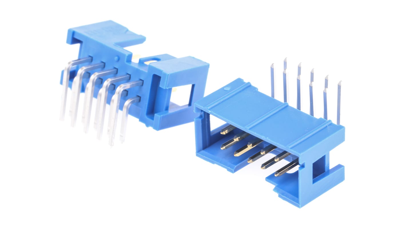Amphenol ICC Quickie Leiterplatten-Stiftleiste gewinkelt, 10-polig / 2-reihig, Raster 2.54mm, Kabel-Platine,