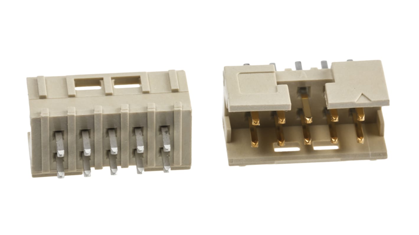 Amphenol ICC Minitek Series Straight Through Hole PCB Header, 10 Contact(s), 2.0mm Pitch, 2 Row(s), Shrouded