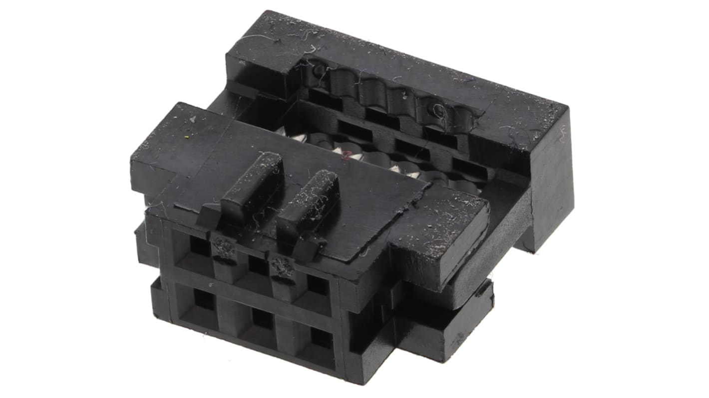 Amphenol Communications Solutions IDC连接器, 母座, 6p, 2.0mm间距, 2排, 电缆安装, IDC端接, 直角, Minitek系列