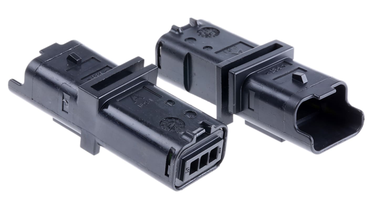 Delphi, 211PL Male Connector Housing, 3.33mm Pitch, 3 Way, 1 Row