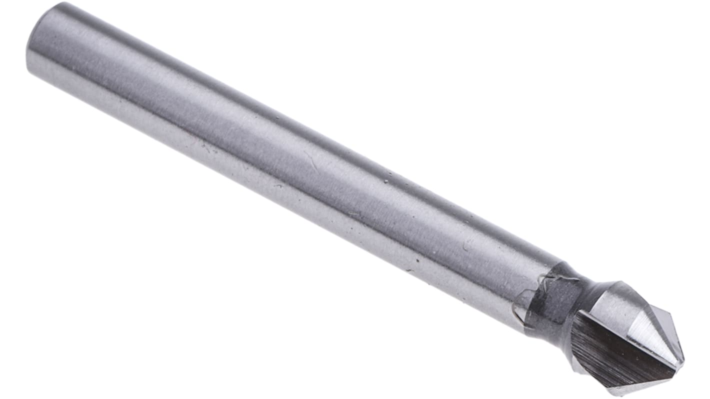 RS PRO 90°高速钢锪钻钻头, Φ6.3mm头, 3刃, 柄部Φ5 mm x 35mm长, 45 mm总长